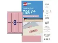 Officeworks Avery Rectangle Labels 94 x 32mm Salmon Pink 80 Pack offer