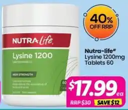 Your Discount Chemist Nutra-life Lysine 1200 offer