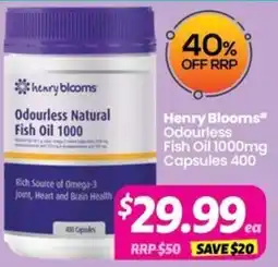 Your Discount Chemist Henry Blooms Odourless Natural Fish Oil 1000 offer