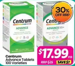 Your Discount Chemist Centrum Advance Tablets 100 Varieties offer