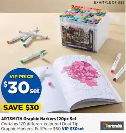 Spotlight ARTSMITH Graphic Markers 120pc Set offer