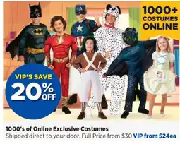 Spotlight 1000's of Online Exclusive Costumes offer