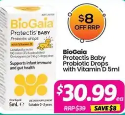 Your Discount Chemist BioGaia Protectis Baby Probiotic Drops with Vitamin D offer