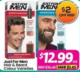Your Discount Chemist Just For Men Hair & Beard Colour Varieties offer