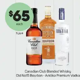 Foodland Canadian Club Blended Whisky Old No15 Bourbon - Arkтика Premium Vodka offer