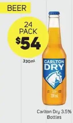 Foodland Carlton Dry 3.5% Bottles offer
