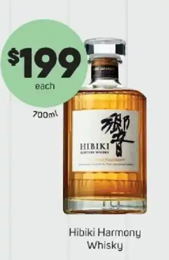 Foodland Hibiki Harmony Whisky offer