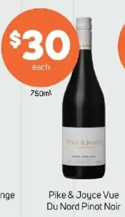Foodland Pike & Joyce Vue Du Nord Pinot Noir offer