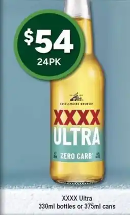 Bottler XXXX Ultra Zero Carb offer