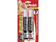 Pentel Pump It Whiteboard Marker Chisel Black/Red 2 Pack