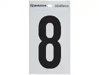 Officeworks Sandleford 8 Self-adhesive Numeral White 85mm offer