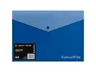 Officeworks Colourhide A4 Document Wallet Navy/Teal offer