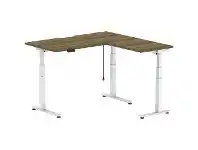 Officeworks Stilford S2 Electric Corner Workstation 1500mm White/Walnut offer
