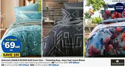 Spotlight Selected logan & mason quilt cover sets | featuring ross, jessa teal, azure bloom offer