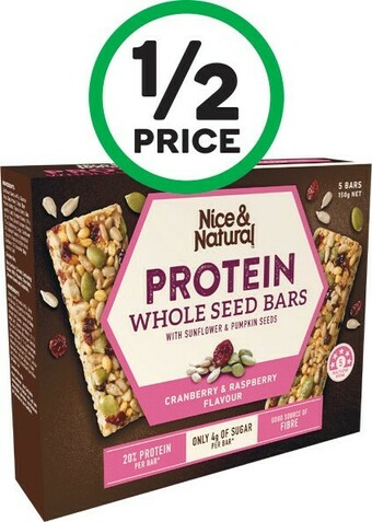 Woolworths Nice & Natural Whole Seed Bar 150g Pk 5 offer