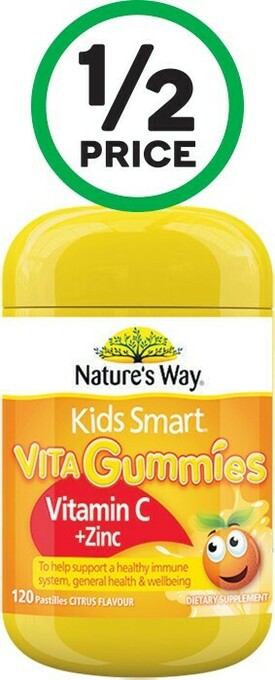 Woolworths Nature’s Way Kids Smart Vita Gummies Vitamin C Plus Zinc Pk 120* offer