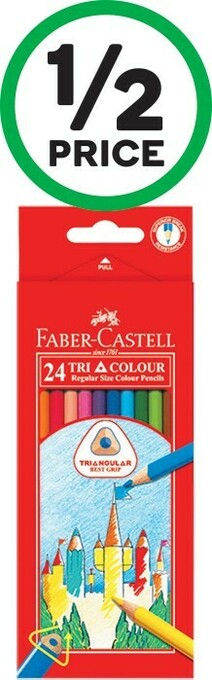 Woolworths Faber-Castell Tri Colour Pencils Pk 24 offer