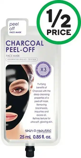 Woolworths Skin Republic Facial Mask Charcoal Peel Off Pk 1 offer