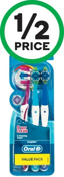 Woolworths Oral-B 5 Way Clean Toothbrush Pk 3 offer