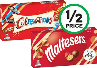 Woolworths Mars Celebrations 320g or Maltesers Gift Box 400g offer