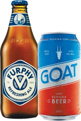 Woolworths Furphy Refreshing Ale Bottles 24x375ml OR Mountain GOAT Very Enjoyable Beer Cans 24x375ml offer
