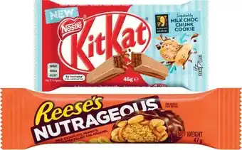 Coles Nestlé Medium Bar 35g-55g, Europe Bar 40g-45g, Toblerone 50g, Reese's Nutrageous Bar 47g or Violet Crumble Bar 50g offer