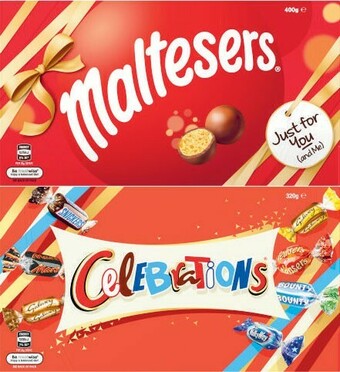 Coles Mars Maltesers Box 400g or Celebrations Box 320g offer