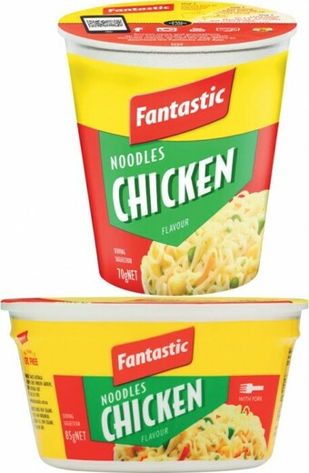 Coles Fantastic Noodles Cup or Bowl 70g-85g offer