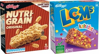 Coles Kellogg’s LCMs 132g-138g, K-Time 165g-185g or Nutri-Grain Bars 144g offer