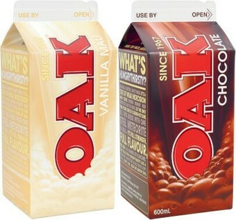 Coles Oak Flavoured Milk 600mL offer