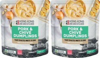Coles Hong Kong Dim Sim Kitchen Pork & Chive Dumplings 300g offer
