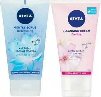Coles Nivea Daily Essentials Exfoliating Gentle Scrub or Cleansing Cream Gentle Wash 150mL offer