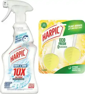 Coles Harpic Eco Fresh Toilet Cleaner 2 Pack or White & Shine 10x Cleaner 500mL offer