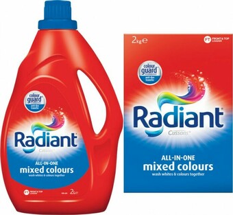 Coles Radiant Laundry Liquid 2 Litre or Powder 2kg offer
