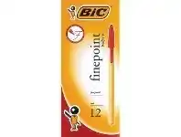 Officeworks BIC Cristal Fine Point Ballpoint Pens Red 12 Pack offer
