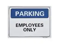 Officeworks Sandleford Employees Parking Only Sign 300 x 225mm offer