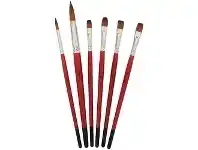 Officeworks Born Taklon Flat Filbert Paintbrush Set 6 Pack offer