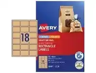 Officeworks Avery 18UP Rectangle Labels Kraft Brown 15 Sheets offer