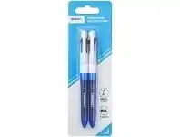 Officeworks J.Burrows 4 Colour Ballpoint Pen 2 Pack offer