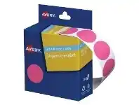 Avery Dispenser Labels Circle 24mm Pink 500 Pack