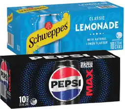 IGA Pepsi, Solo or Schweppes 10x375mL Selected Varieties offer