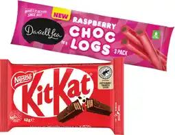 IGA Nestlé Medium Bars 35‑50g, Darrell Lea Choc Logs 3 Pack or Smarties 50g Selected Varieties offer