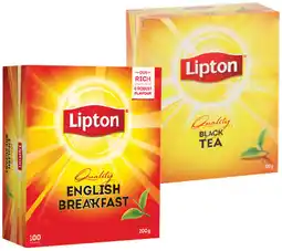 IGA Lipton Quality English Breakfast or Black Tea Bags 100 Pack offer
