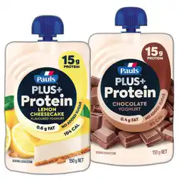 IGA Pauls Plus+ Protein Yoghurt Pouch Selected Varieties offer