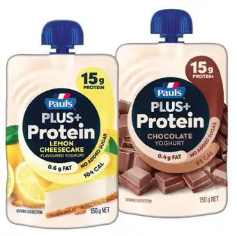 IGA Pauls Plus+ Protein Yoghurt Pouch Selected Varieties offer