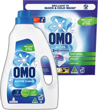 IGA OMO Laundry Capsules 28 Pack, Liquid 2 Litre or Powder 2kg Selected Varieties offer