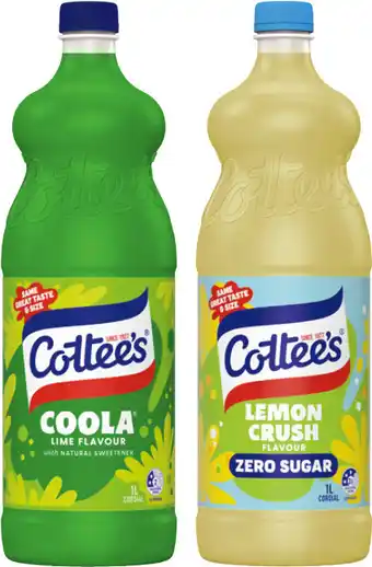 IGA Cottee’s Cordial Selected Varieties offer