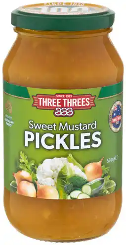 IGA Three Threes Sweet Mustard Pickles offer