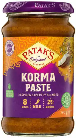 IGA Patak’s Curry Paste Selected Varieties offer