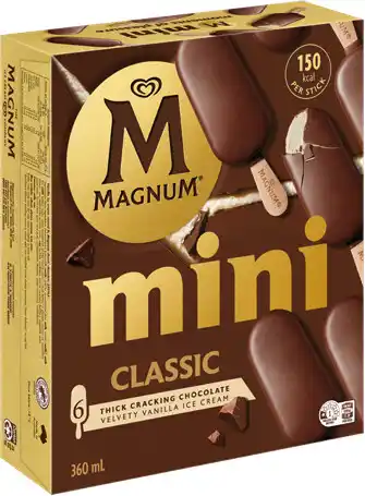 IGA Streets Magnum Ice Cream 4 Pack or Mini 6 Pack Selected Varieties offer
